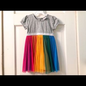 Hanna Andersson rainbow tulle dress size 90 3T